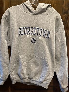 Champion Georgetown Hoyas Gray Pullover Hoodie with Arch Logo